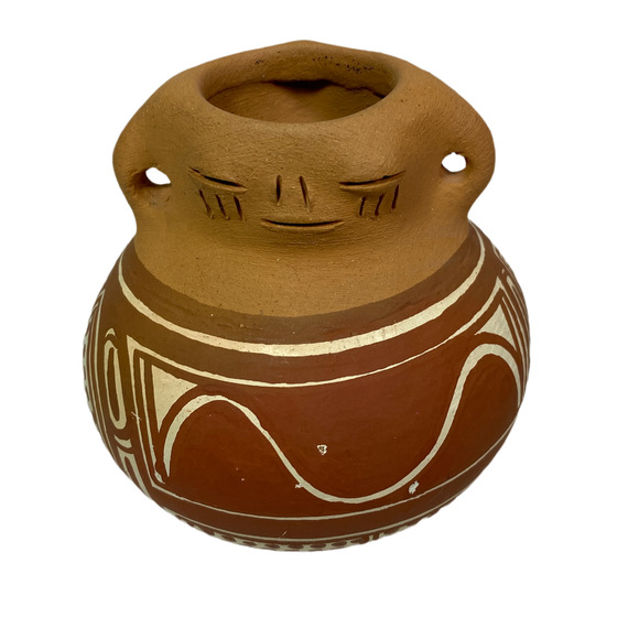 Quibor Lara Venezuela Vintage Two Face Native Terracotta Signed Pottery Decor - Picture 1 of 8